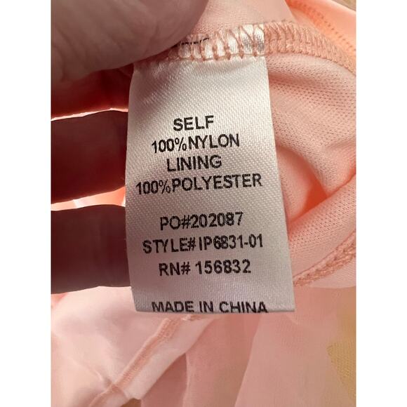 Bibi Flutter Sleeve High Neck Chiffon Blouse Top Pink Women's Size Medium NWT - Picture 6 of 6